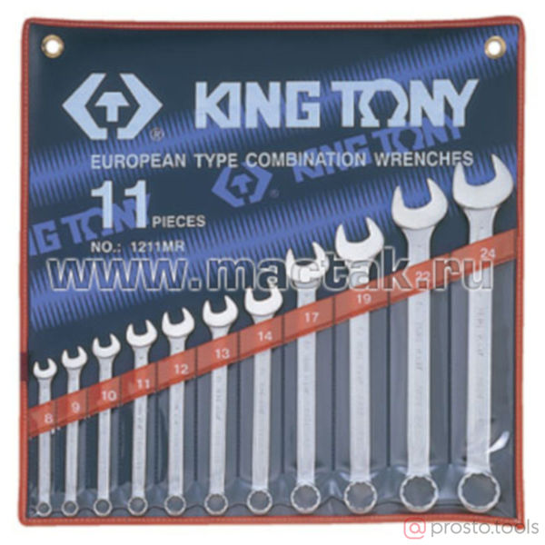 Изображение Набор ключей комб. дюйм. 1/4"-15/16" 11шт. //KING TONY