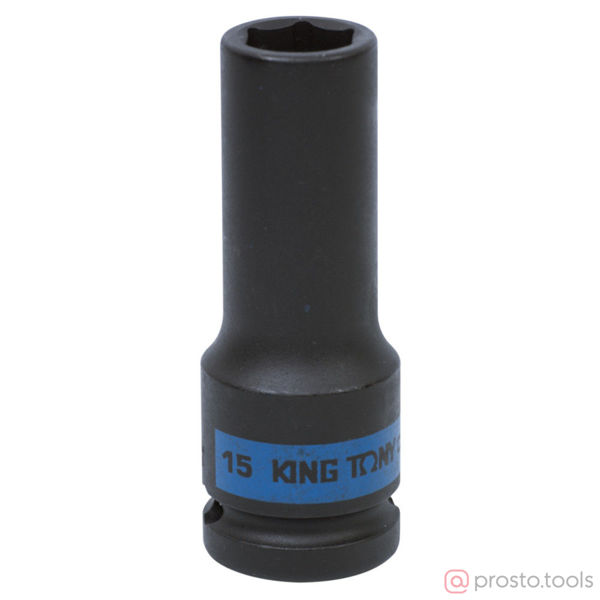 Изображение Головка ударная 1/2" 15мм 6-гран. глубокая (KING TONY)