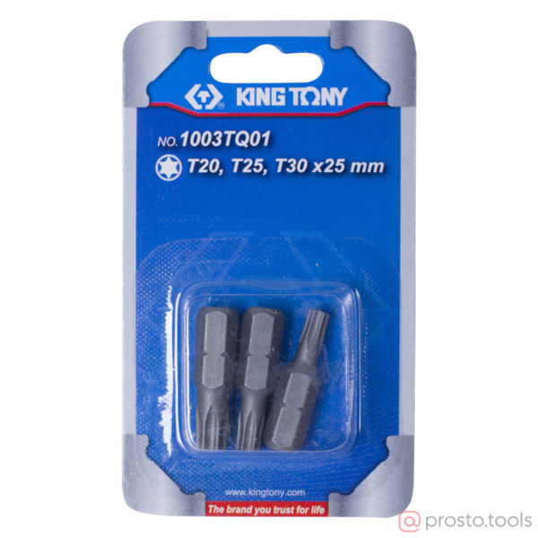 Изображение Набор вставок (бит) 1/4" TORX, Т20, Т25, Т30, 3пр. //KING TONY