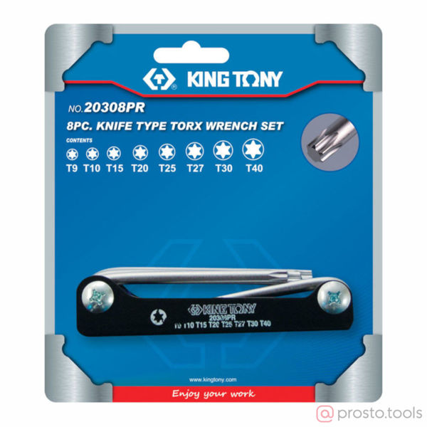 Изображение Набор ключей имбусовых TORX T9-T40 8шт. (KING TONY)