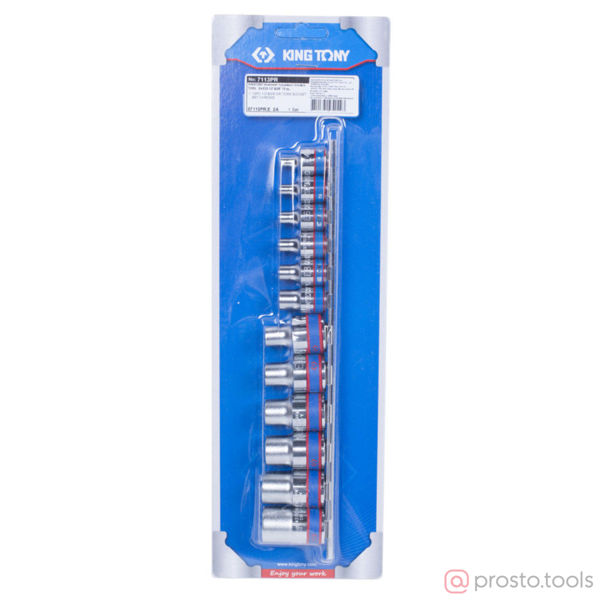 Изображение Набор головок 1/2"&3/8" Е4-Е20 TORX Е-стандарт 12 предметов //KING TONY