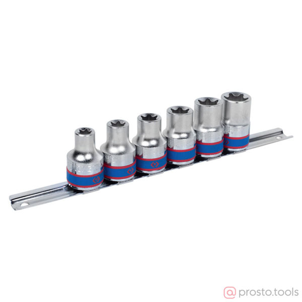 Изображение Набор головок 1/2" Е10-Е20 TORX Е-стандарт 6 предметов //KING TONY