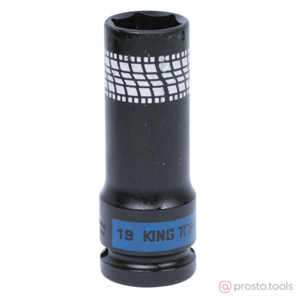 Изображение Головка ударная 1/2" 19мм 6-гран. глубокая тонкостенная (KING TONY)