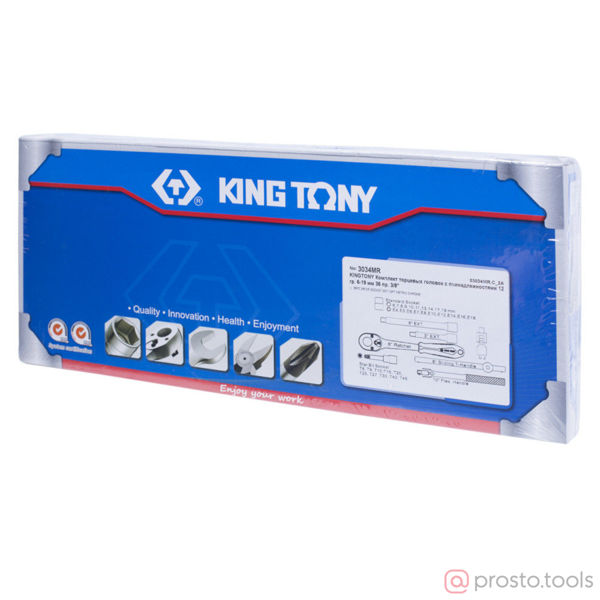 Изображение Набор головок 3/8" 6-19 мм 12-гран. 36 предметов //KING TONY