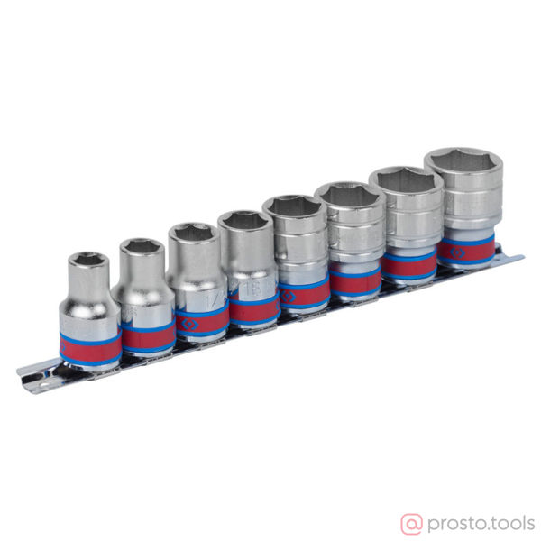 Изображение Набор головок 1/2" 3/8"-7/8" 6-гран. 8 предметов //KING TONY