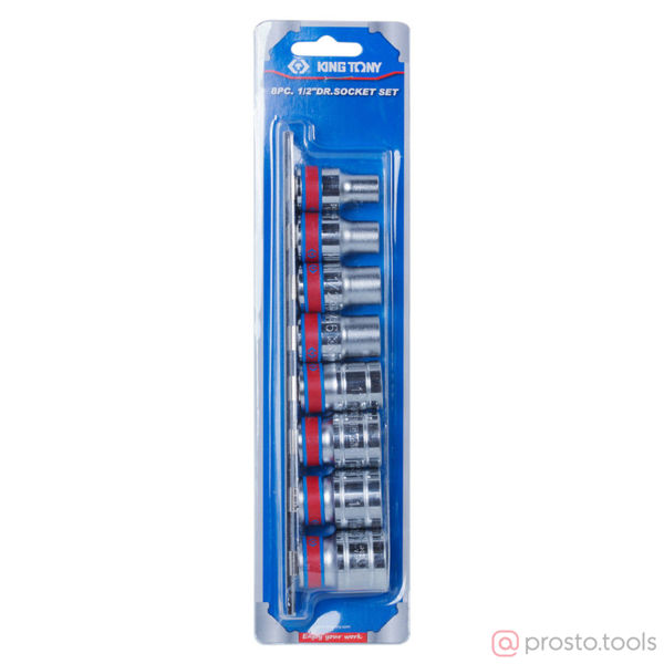 Изображение Набор головок 1/2" 3/8"-7/8" 6-гран. 8 предметов //KING TONY