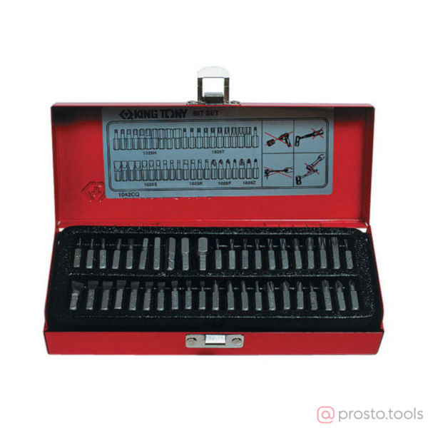 Изображение Набор вставок (бит) 1/4" TORX, HEX, PZ, PH, SLOT, 42пр. //KING TONY