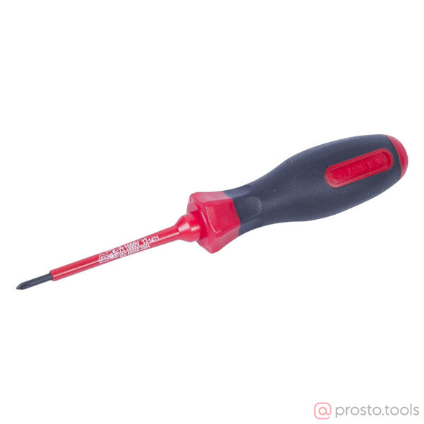 Изображение Отвертка крестовая 75мм PH0 (до 1000В) (KING TONY)