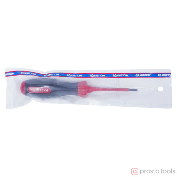 Изображение Отвертка крестовая 75мм PH0 (до 1000В) (KING TONY)