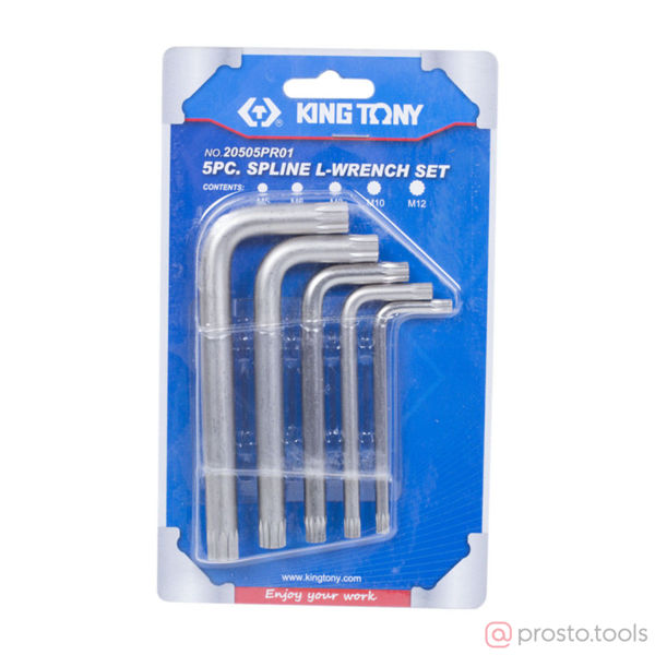 Изображение Набор ключей имбусовых SPLINE M5-M12 5шт. (KING TONY)
