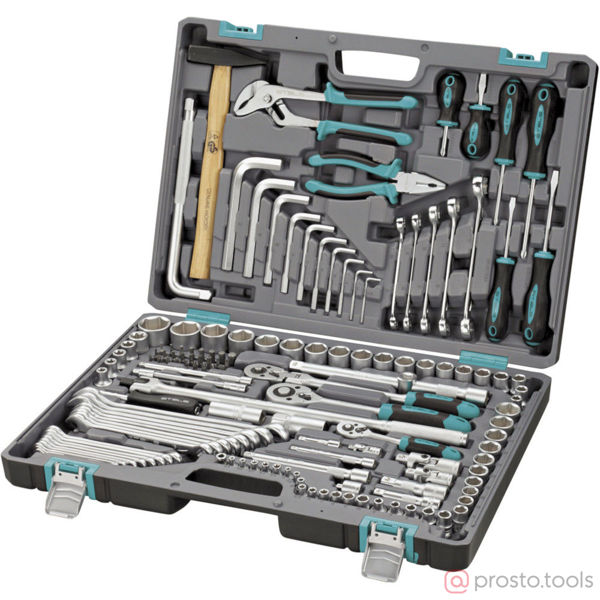 Изображение Набор инструмента 142 пр. пласт. кейс 1/2", 3/8", 1/4" (STELS)
