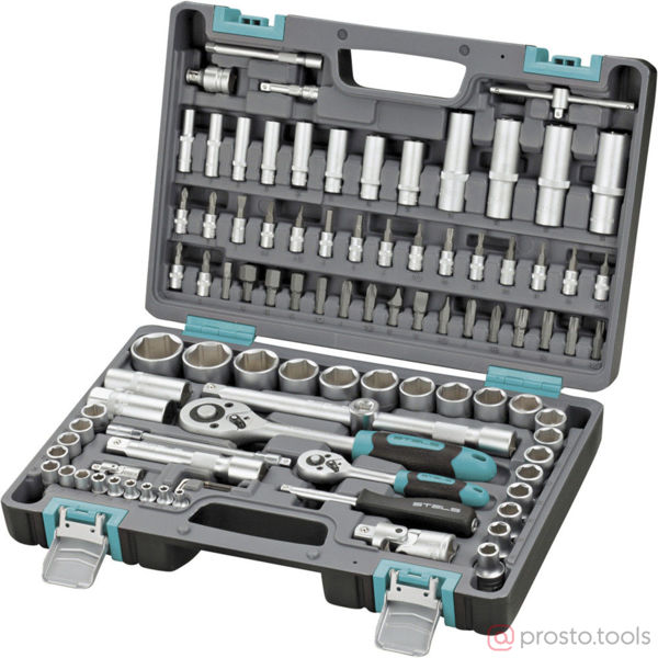 Изображение Набор инструмента 94 пр. пласт. кейс 1/2", 1/4" (STELS)