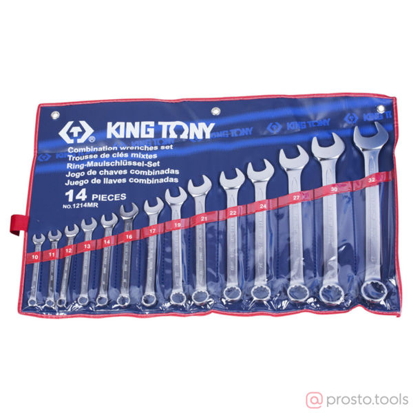 Изображение Набор ключей комб. 10-32мм 14шт. чехол из винила //KING TONY
