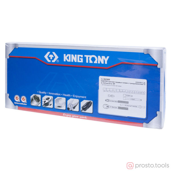 Изображение Набор головок 3/8" 6-22 мм 12-гран. 22 предметов //KING TONY