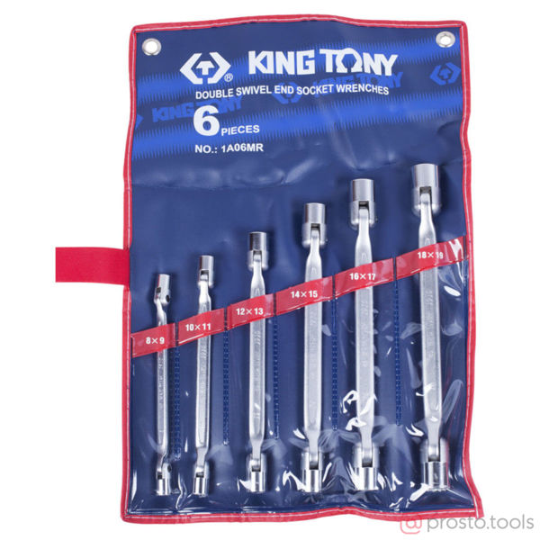 Изображение Набор ключей торц. шарнир. 8-19 мм 6шт. //KING TONY