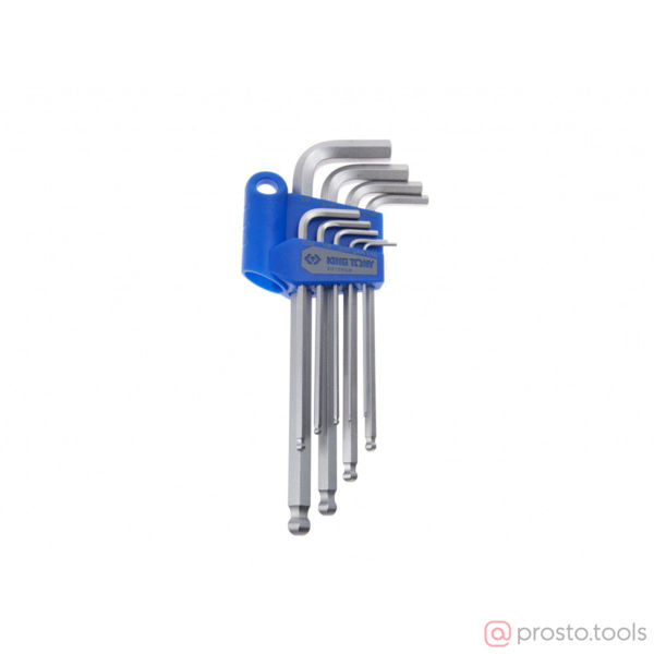 Изображение Набор ключей имбусовых HEX 1/16"-3/8" 9шт. с шарововым окончанием (KING TONY)
