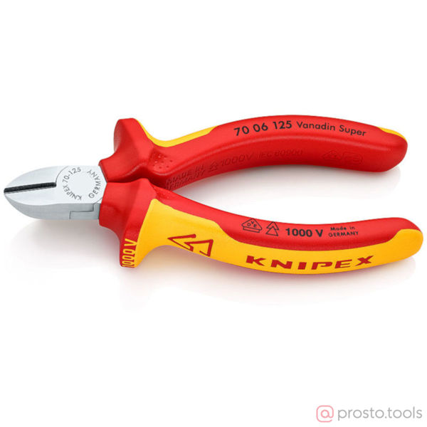 Изображение Кусачки боковые 125 мм хромированные //KNIPEX