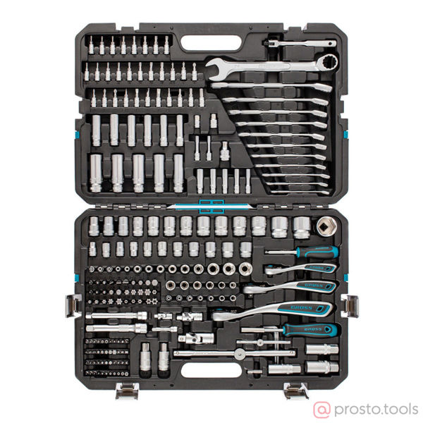 Изображение Набор инструмента 216 пр. пласт. кейс 1/2", 3/8", 1/4" (GROSS)