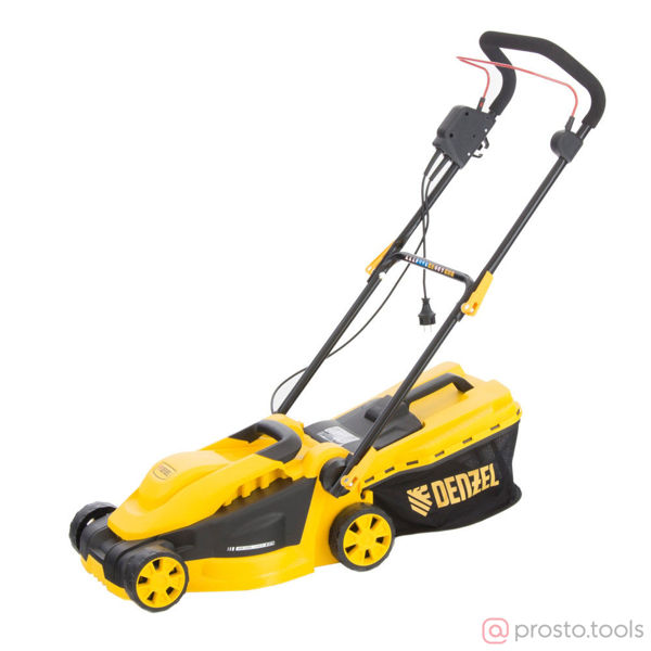 Изображение Газонокосилка эл. GM-1200, 1200 Вт, шир. 32 см, 3 уров., травосб. 25 л.// Denzel