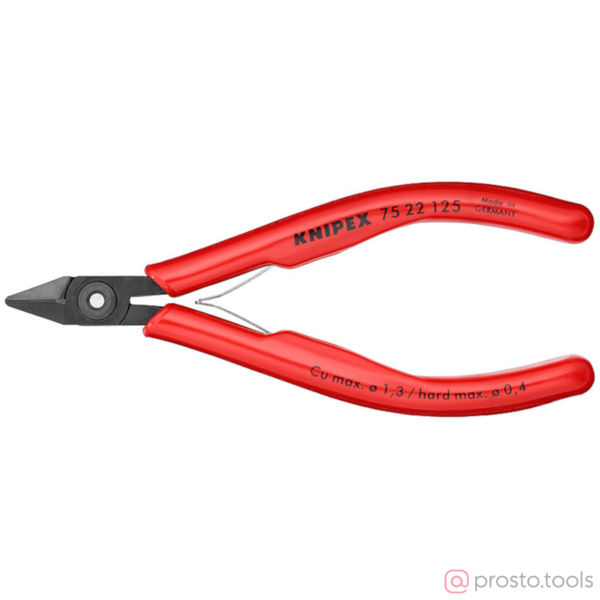 Изображение Кусачки боковые 125 мм для электроники вороненые //KNIPEX