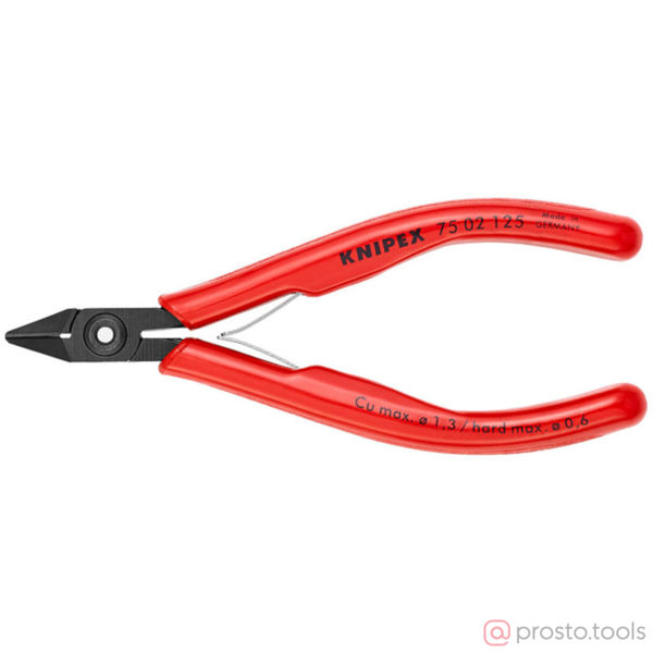 Изображение Кусачки боковые 125 мм для электроники вороненые //KNIPEX