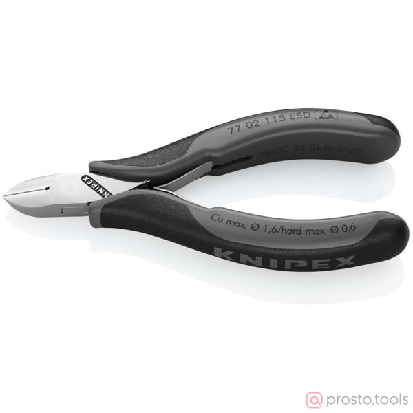 Изображение Кусачки боковые 115 мм для электроники антистатические //KNIPEX