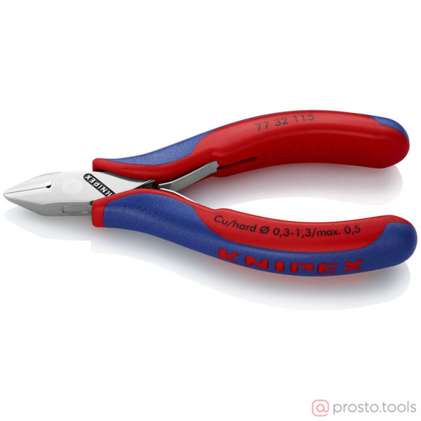 Изображение Кусачки боковые 115 мм для электроники //KNIPEX