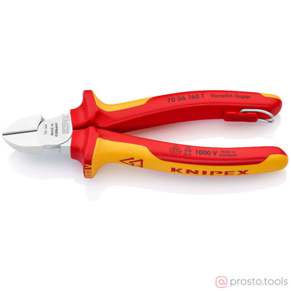 Изображение Кусачки боковые 160 мм до 1000В хромированные //KNIPEX