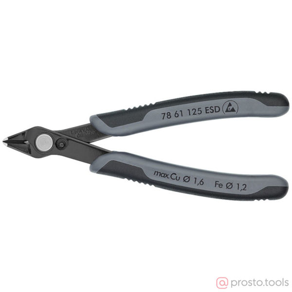 Изображение Кусачки боковые 125 мм ESD вороненые //KNIPEX