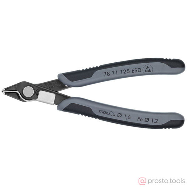 Изображение Кусачки боковые 125 мм ESD вороненые //KNIPEX