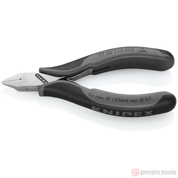 Изображение Кусачки боковые 115 мм для электроники антистатические //KNIPEX