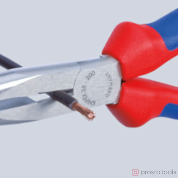 Изображение Длинногубцы 200 мм изогнутые с режущими кромками //KNIPEX
