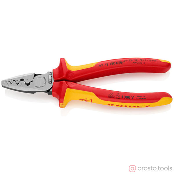 Изображение Пресс-клещи до 1000В для обжима контактных гильз //KNIPEX