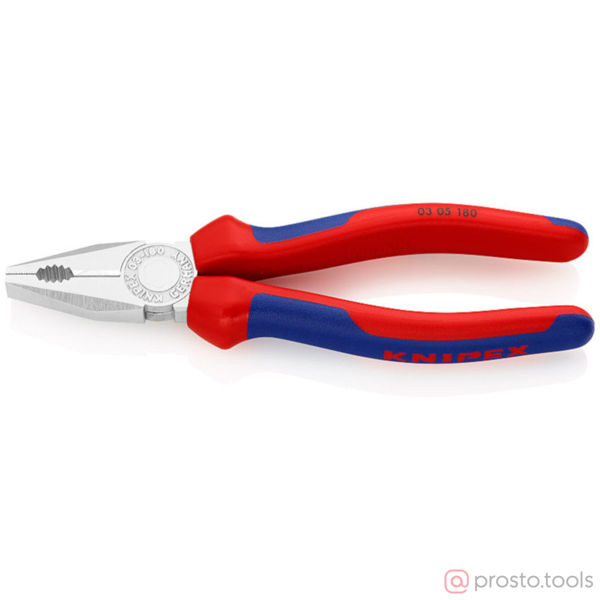 Изображение Плоскогубцы 180 мм комбинированные хромированные //KNIPEX
