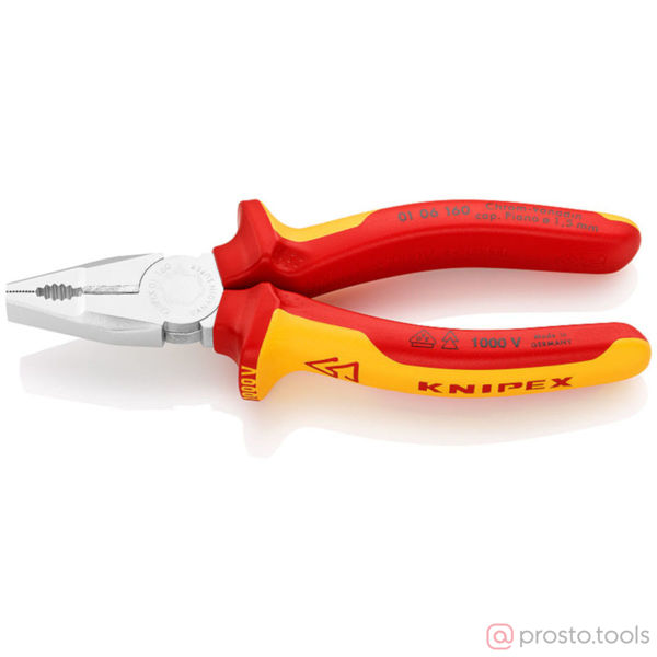 Изображение Плоскогубцы 160 мм комбинированные хромированные //KNIPEX