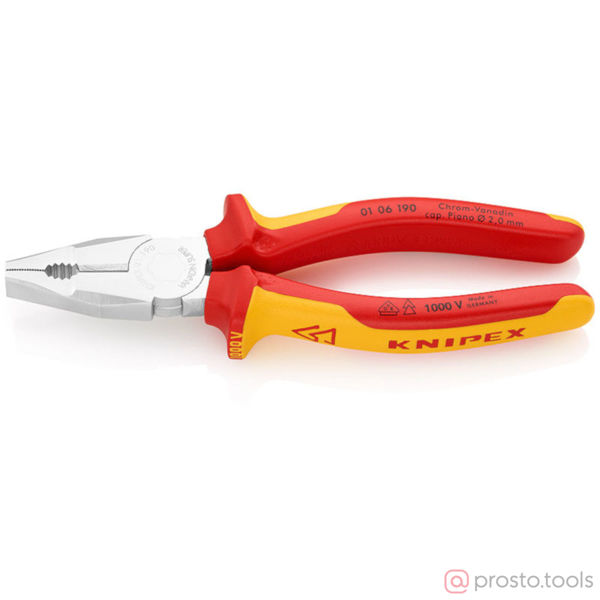Изображение Плоскогубцы 180 мм комбинированные хромированные //KNIPEX