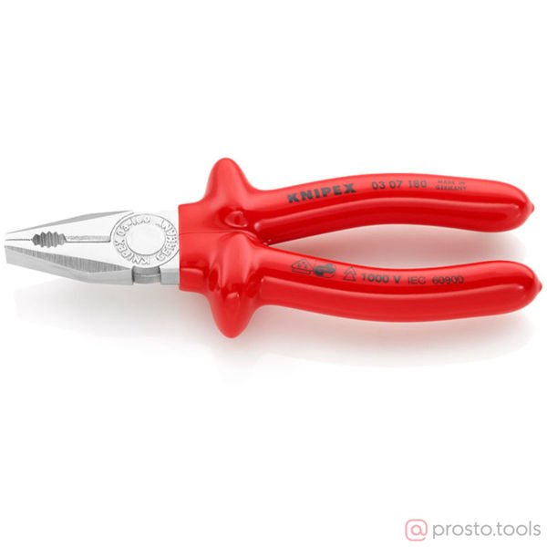 Изображение Плоскогубцы 180 мм комбинированные хромированные //KNIPEX