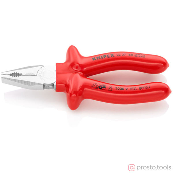 Изображение Плоскогубцы 160 мм комбинированные хромированные //KNIPEX
