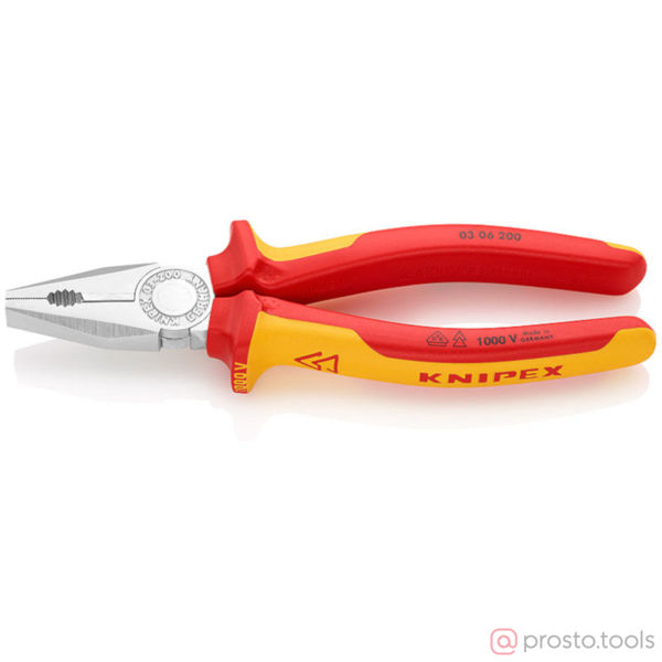 Изображение Плоскогубцы 200 мм комбинированные хромированные //KNIPEX