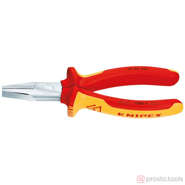 Изображение Плоскогубцы 160 мм с гладкими губками хромированные //KNIPEX
