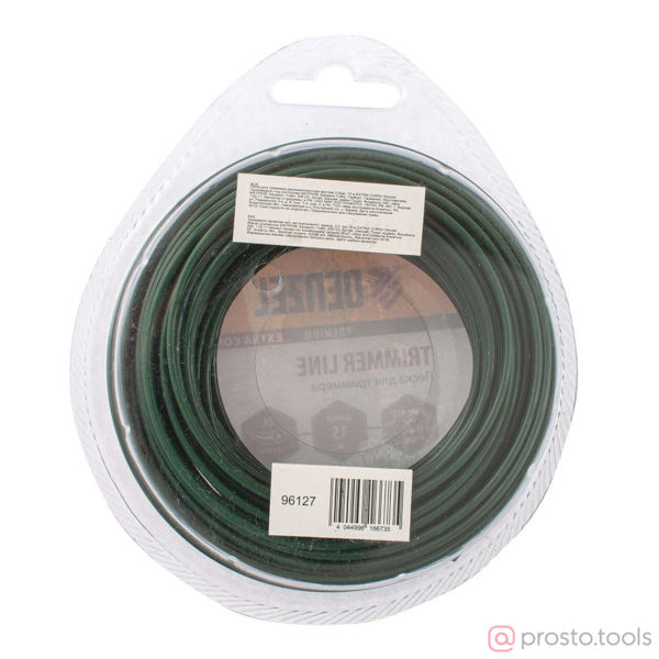 Изображение Леска для триммера 2,0мм 15м круглая двухкомпонентная FLEX CORD //DENZEL