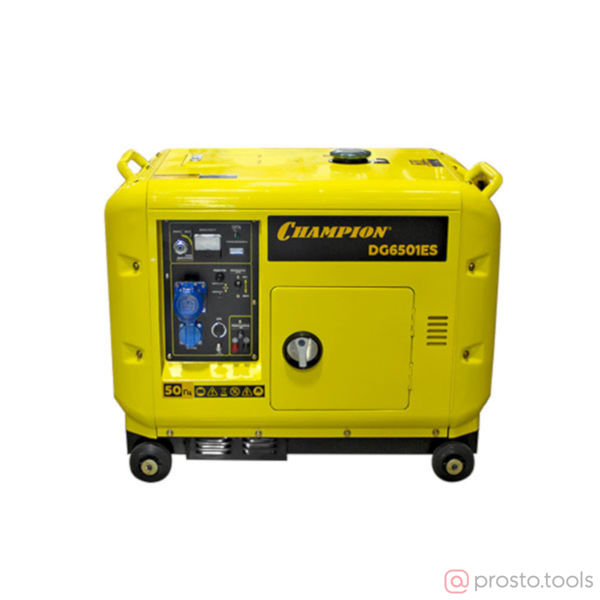 Изображение Генератор диз. 5/5,5кВт DG6501ES+ATS (5/5,5кВт 8,9лс 16л 12V 160кг эл.стартер,колеса,счетчик,кожух)