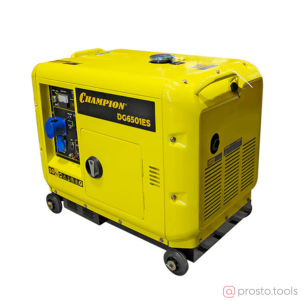 Изображение Генератор диз. 5/5,5кВт DG6501ES+ATS (5/5,5кВт 8,9лс 16л 12V 160кг эл.стартер,колеса,счетчик,кожух)