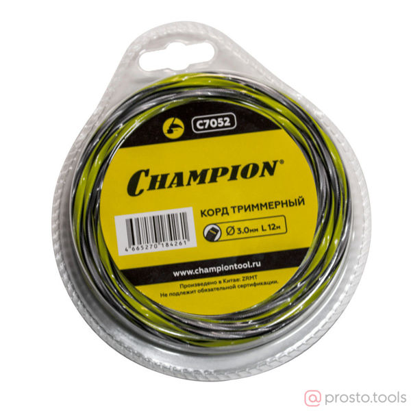 Изображение Леска для триммера 3,0мм 12м витой квадрат Tornado //CHAMPION