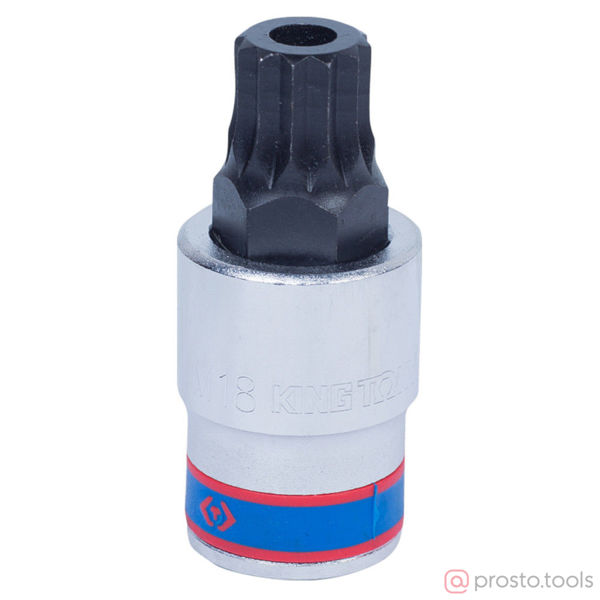 Изображение Головка ударная 1/2" M18 SPLINE L= 66мм с отверстием (KING TONY)