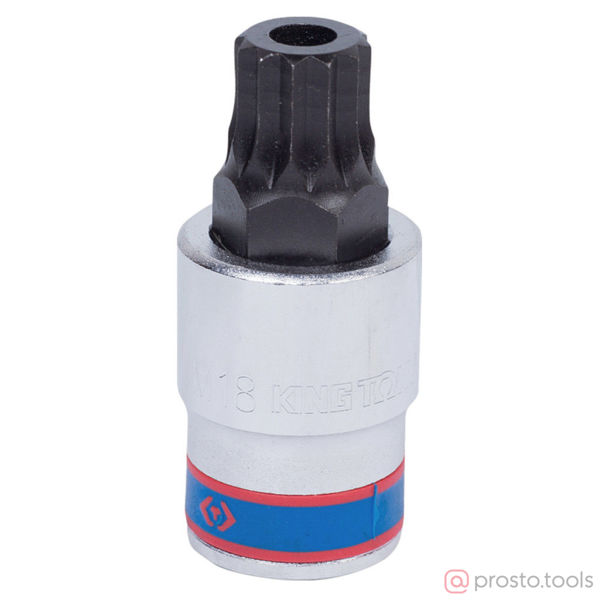 Изображение Головка ударная 1/2" M18 SPLINE L= 66мм с отверстием (KING TONY)