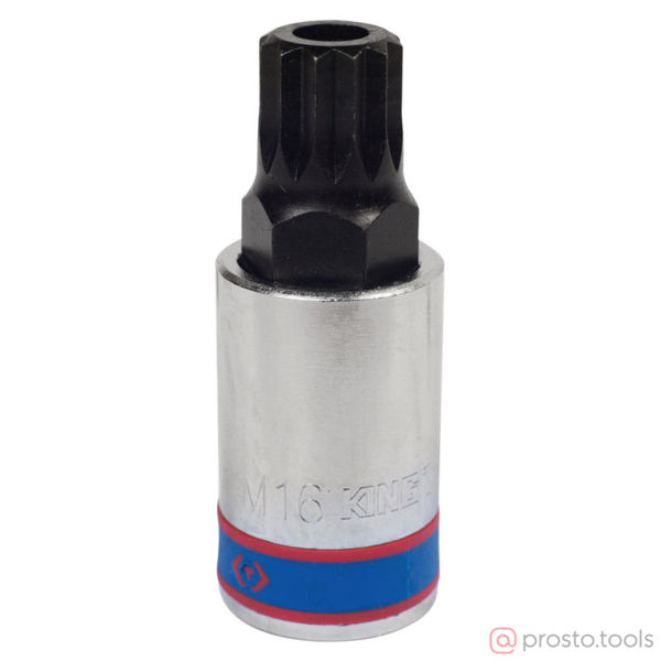 Изображение Головка ударная 1/2" M16 SPLINE L= 66мм с отверстием (KING TONY)