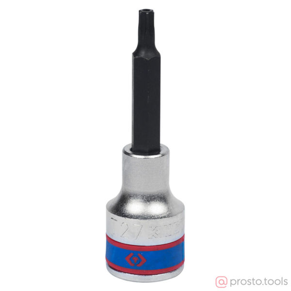 Изображение Головка торц. 1/2" T27 TORX Tampered L=80мм с отверстием (KING TONY)