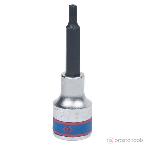 Изображение Головка торц. 1/2" T27 TORX Tampered L=80мм с отверстием (KING TONY)
