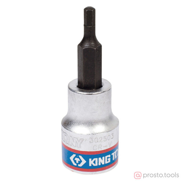 Изображение Головка торц. 3/8" H 3 HEX L= 50мм (KING TONY)